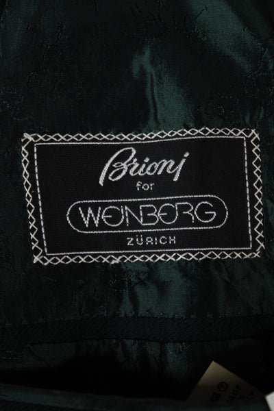 Brioni Mens Wool Blazer Green Button Size 42