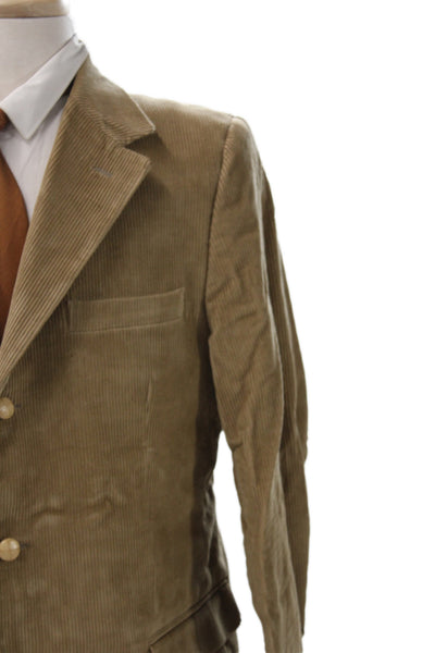 Kostner Mens Blazer Brown Corduroy Solid Size 42