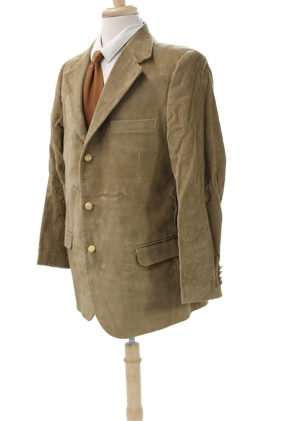 Kostner Mens Blazer Brown Corduroy Solid Size 42