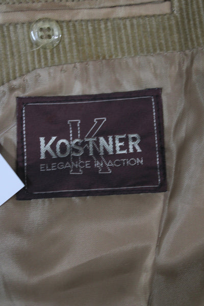 Kostner Mens Blazer Brown Corduroy Solid Size 42