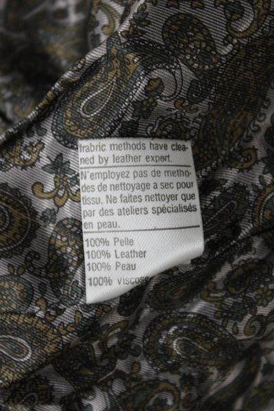 Brisson-Brisson Mens Leather Bomber Jacket Brown Zip Size 52