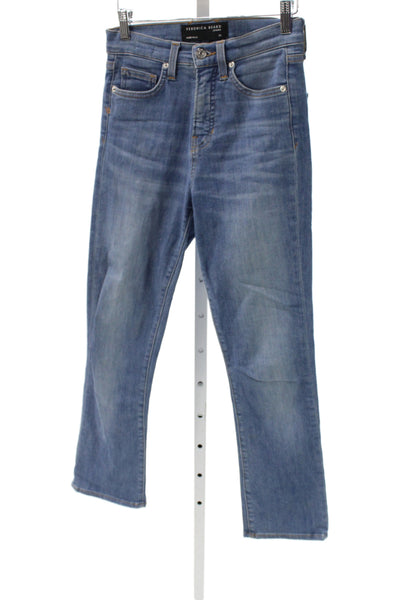 Veronica Beard Women Cropped Blue Mid Rise Jeans Size 25