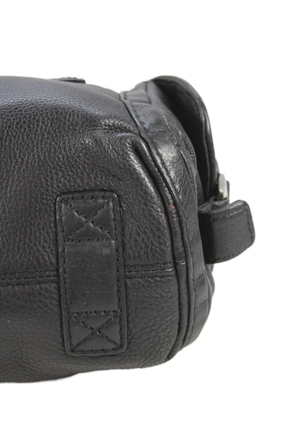 Michael Michael Kors Womens Two Handle Grain Leather Flap Shoulder Handbag Black