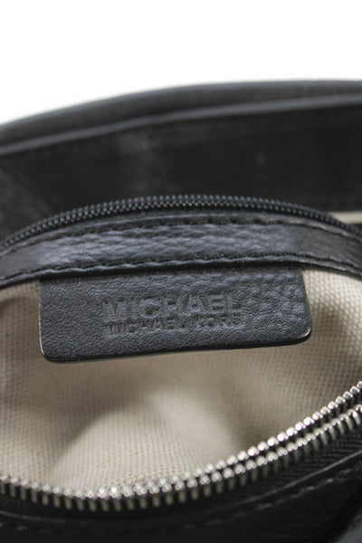 Michael Michael Kors Womens Two Handle Grain Leather Flap Shoulder Handbag Black