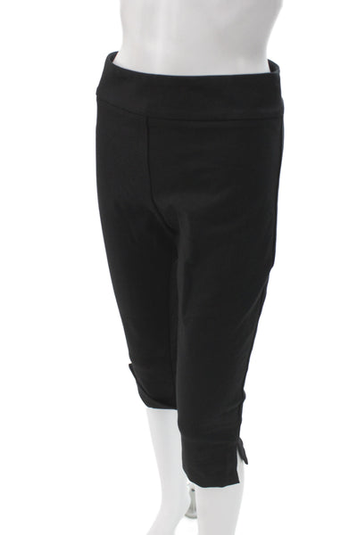 Amanda Uprichard Womens Capri Pants Black Viscose Zip Inseam 20 Size 6