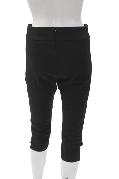 Amanda Uprichard Womens Capri Pants Black Viscose Zip Inseam 20 Size 6