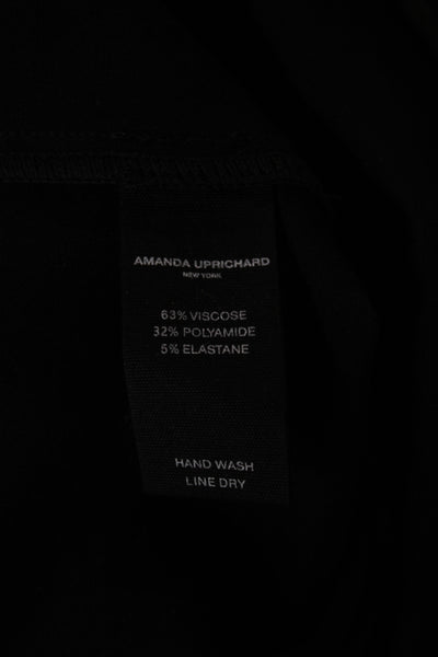 Amanda Uprichard Womens Capri Pants Black Viscose Zip Inseam 20 Size 6