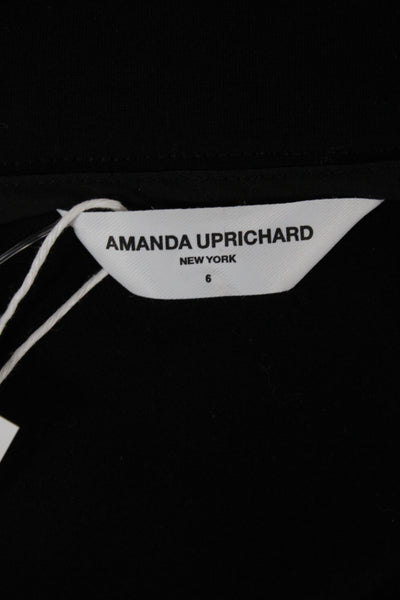 Amanda Uprichard Womens Capri Pants Black Viscose Zip Inseam 20 Size 6