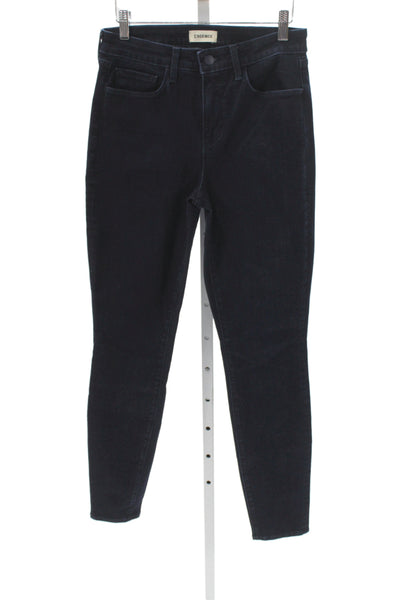 L'Agence Womens Skinny Blue Jeans Cotton Blend Mid Rise Size 28