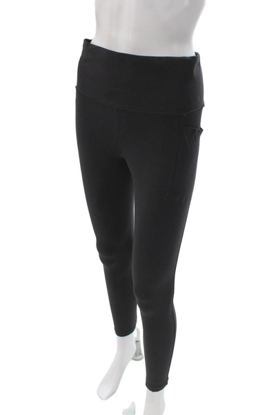 Athleta Women Ankle Leggings Black Athleisure Nylon Solid Size M