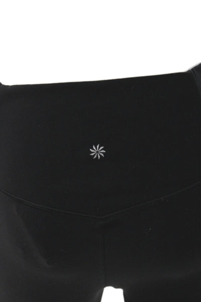 Athleta Women Ankle Leggings Black Athleisure Nylon Solid Size M
