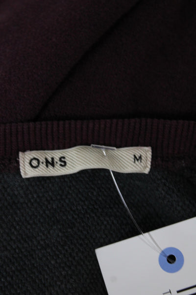 O.N.S Mens Purple Cotton Crew Neck Pullover Sweatshirt Long Sleeve Size M