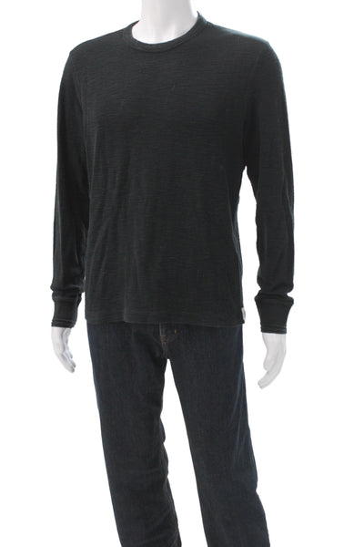 Todd Snyder Mens Basic Black Cotton Crew Neck Long Sleeve T-Shirt Size M