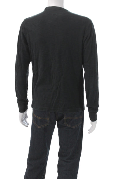 Todd Snyder Mens Basic Black Cotton Crew Neck Long Sleeve T-Shirt Size M