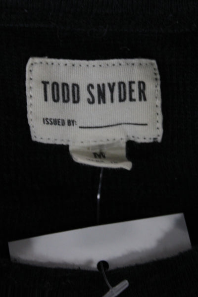 Todd Snyder Mens Basic Black Cotton Crew Neck Long Sleeve T-Shirt Size M