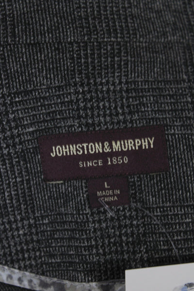 Johnston & Murphy Womens Plaid Gray Basic Jacket Long Sleeve Size L
