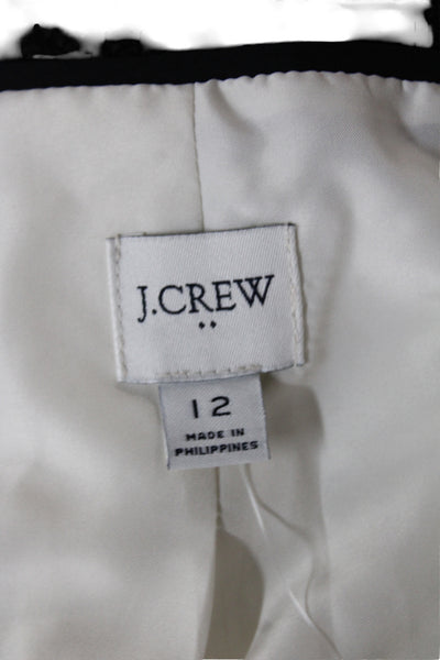 J Crew Womens Basic Jacket White Button Long Sleeve Polyester Size 12