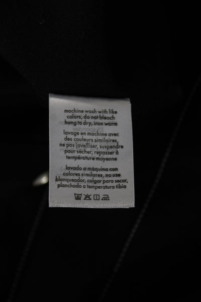 Weworewhat Women Black Basic Jacket Button Collar Long Sleeve Size L