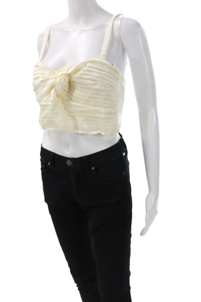 Anthropologie Women Corset Top Ivory Square Neck Sleeveless Size L