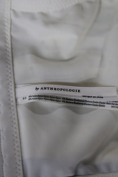 Anthropologie Women Corset Top Ivory Square Neck Sleeveless Size L