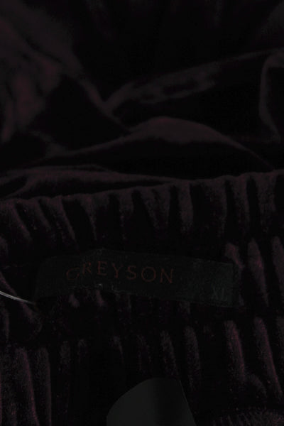 Greyson Womens Velvet Pull On Sweatpants Purple Size XL