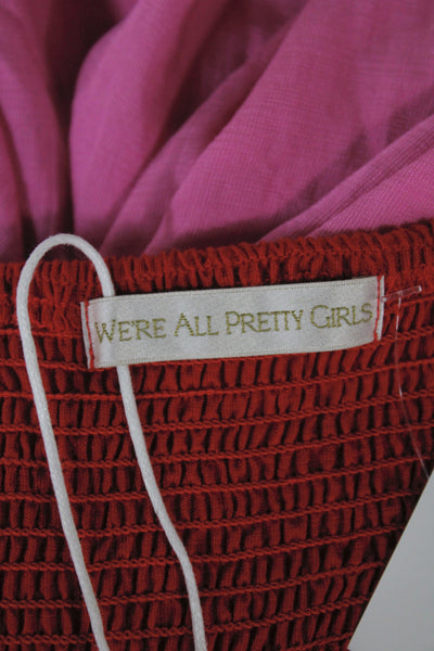 We're All Pretty Girls Womens Maxi Dress Pink Square Neck Sleeveless Size L