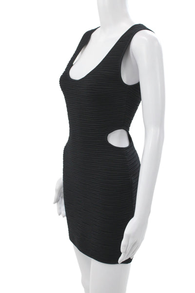 Proenza Schouler Women Black Bodycon Dress Cloque Knit Sleeveless Size S