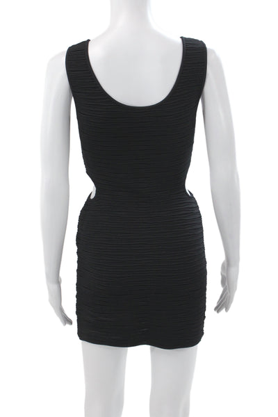 Proenza Schouler Women Black Bodycon Dress Cloque Knit Sleeveless Size S