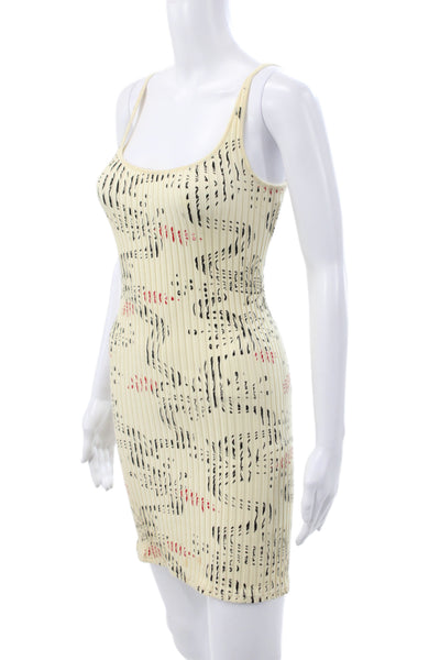 Paco Rabanne Women Bodycon Beige Scoop Neck Sleeveless Cotton Dress Size M