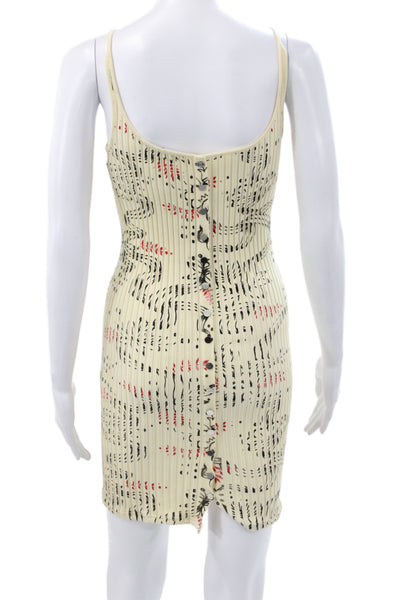 Paco Rabanne Women Bodycon Beige Scoop Neck Sleeveless Cotton Dress Size M