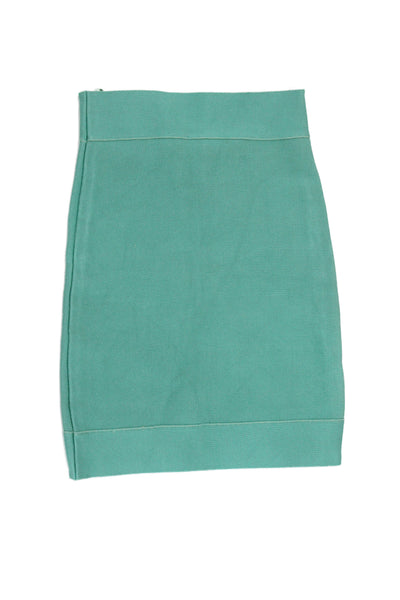 BCBG Max Azria Womens Bandage Mini Skirt Green Rayon Size 2XS