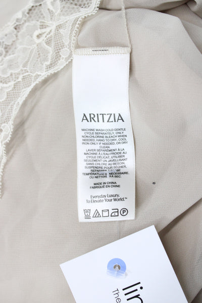Wilfred Aritzia Women Beige Long Straight Pencil Skirt Polyester Size 2XS