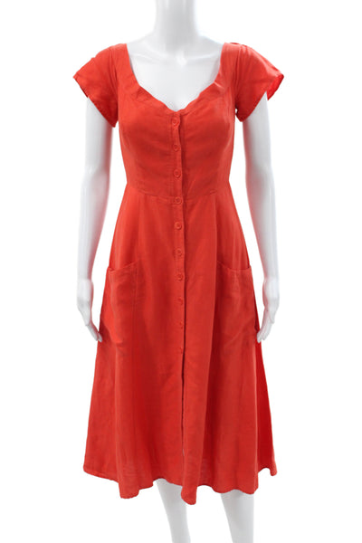 Reformation Womens Red Sweetheart Sundress Short Sleeve Tencel Size 2