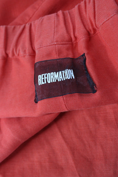 Reformation Womens Red Sweetheart Sundress Short Sleeve Tencel Size 2