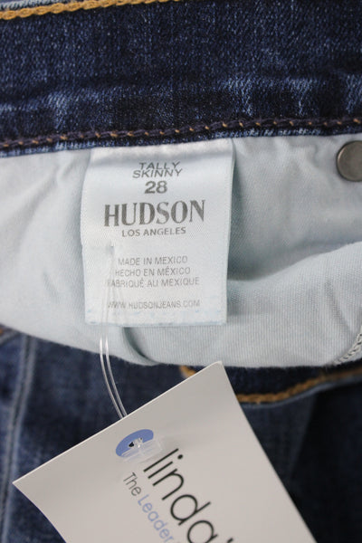 Hudson Women Skinny Jeans Blue Mid Rise Cotton Size 28