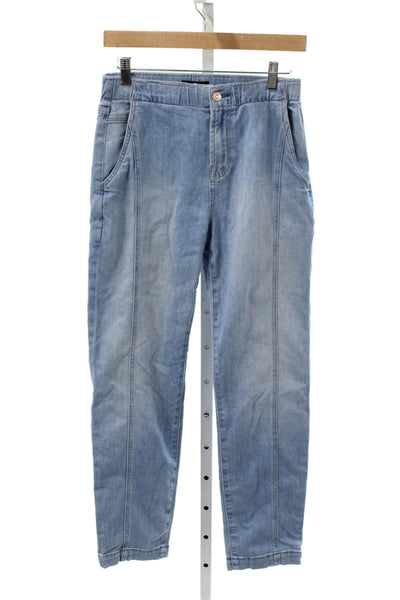 7 For All Mankind Womens Tapered High Rise Blue Jeans Cotton Blend Size 26