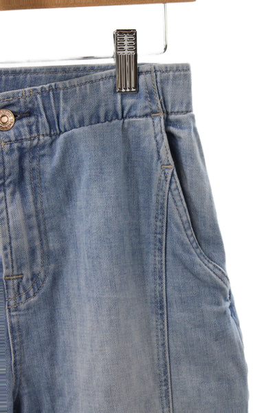7 For All Mankind Womens Tapered High Rise Blue Jeans Cotton Blend Size 26