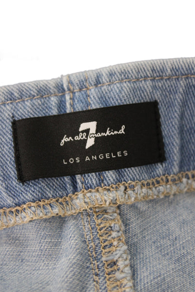 7 For All Mankind Womens Tapered High Rise Blue Jeans Cotton Blend Size 26