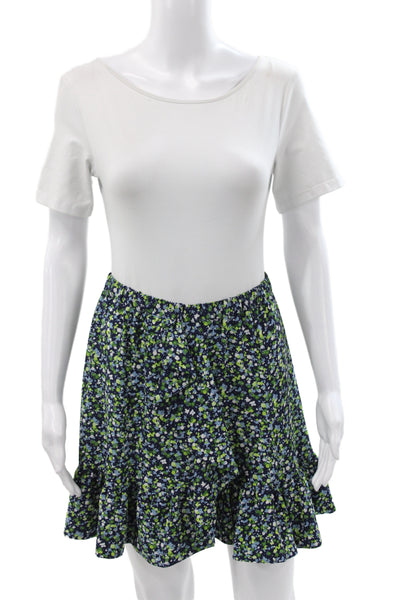 Michael Michael Kors Womens Blue Floral Mini Skort Pull On Polyester Size S