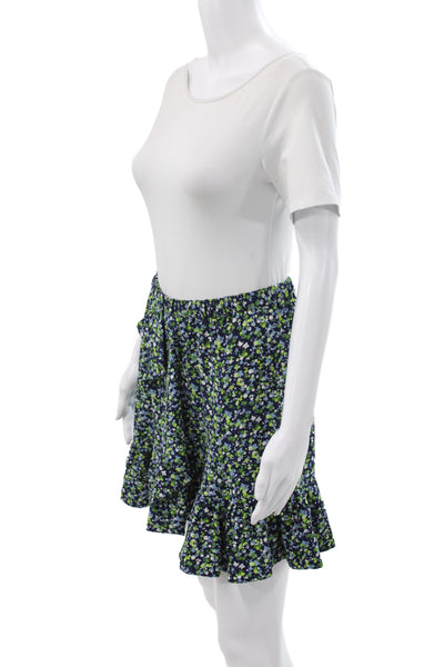 Michael Michael Kors Womens Blue Floral Mini Skort Pull On Polyester Size S