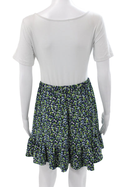 Michael Michael Kors Womens Blue Floral Mini Skort Pull On Polyester Size S