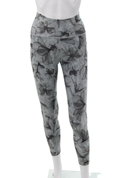 Athleta Women Ankle Floral Gray Leggings Size XS
