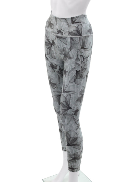 Athleta Women Ankle Floral Gray Leggings Size XS