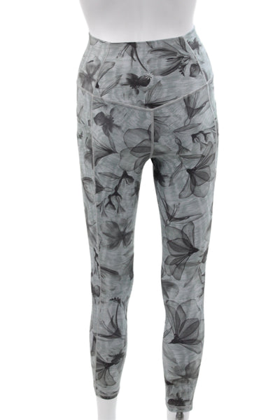Athleta Women Ankle Floral Gray Leggings Size XS