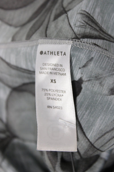 Athleta Women Ankle Floral Gray Leggings Size XS