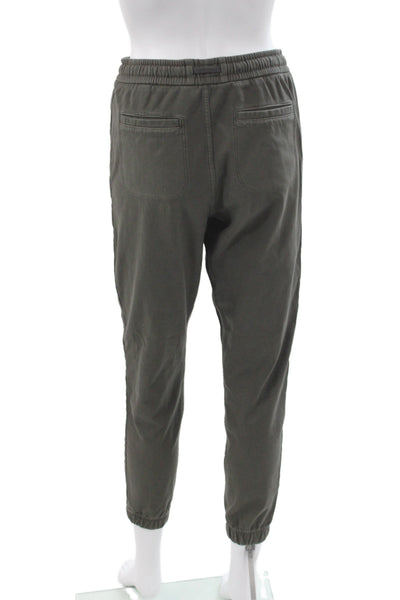 Athleta Women Jogger Pants Green Drawstring Cotton Athleisure Size 2