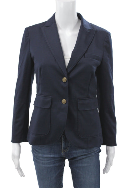 Rag & Bone Women Basic Jacket Blue Button Cotton Long Sleeve Size 2