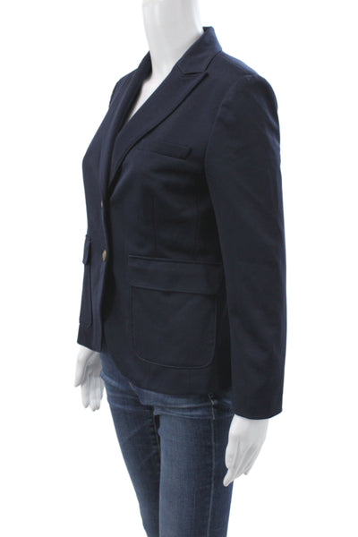 Rag & Bone Women Basic Jacket Blue Button Cotton Long Sleeve Size 2