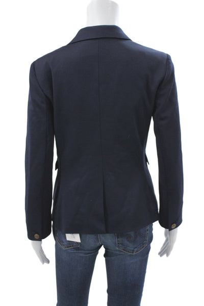 Rag & Bone Women Basic Jacket Blue Button Cotton Long Sleeve Size 2