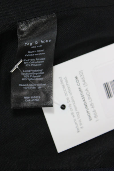 Rag & Bone Women Basic Jacket Blue Button Cotton Long Sleeve Size 2